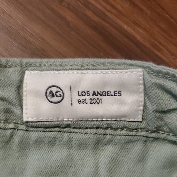 AG Adriano Goldschmied Light Green Flat Front Shorts - Picture 2 of 11